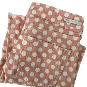 Pilcro and the Letterpress Coral Pin Strip & Polka Dot Highrise Boot Cut Size 28